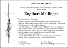 Traueranzeige Englbert Meilinger