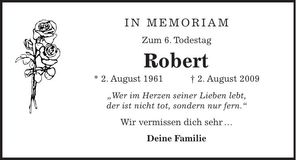 Traueranzeige Robert Meier
