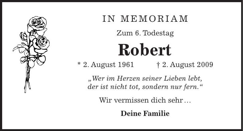 Traueranzeige Robert Meier