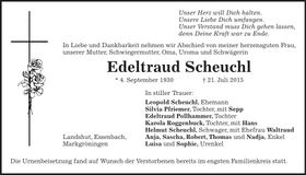 Traueranzeige Edeltraud Scheuchl