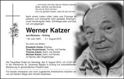 Traueranzeige Werner Katzer