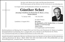 Traueranzeige Günther Scher