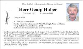 Traueranzeige Georg Huber