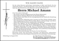Traueranzeige Michael Amann