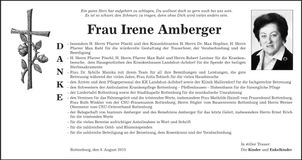 Traueranzeige Irene Amberger