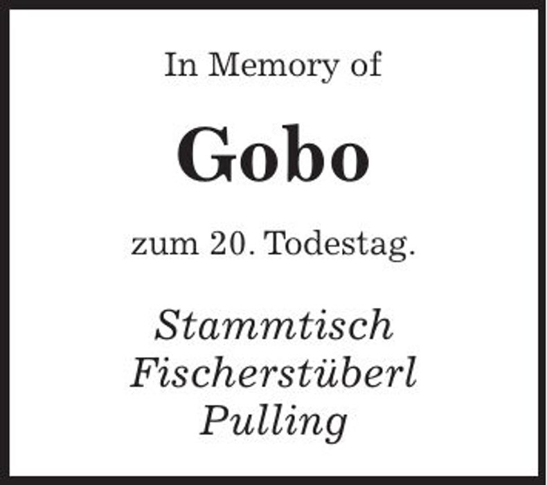 Traueranzeige x Gobo