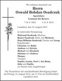 Traueranzeige Oswald Bohdan Osadczuk