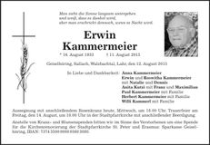 Traueranzeige Erwin Kammermeier