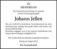 Traueranzeige Johann Jellen