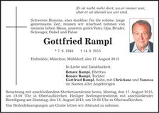 Traueranzeige Gottfried Rampl