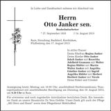 Traueranzeige Otto Janker sen.