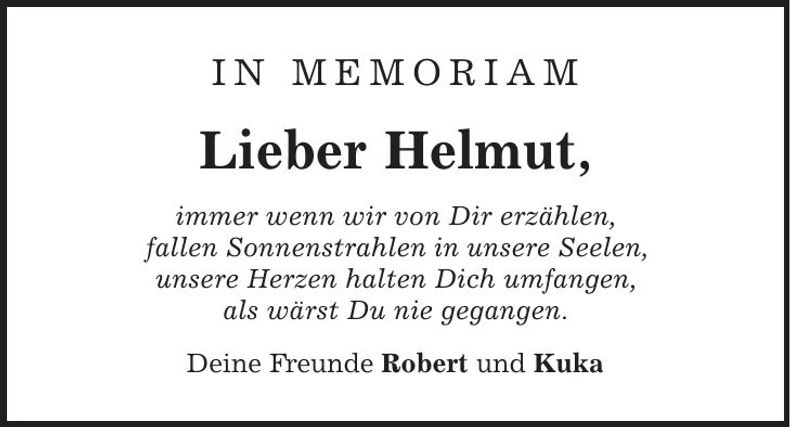 Traueranzeige Helmut Auer