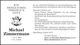 Traueranzeige Michael Zimmermann