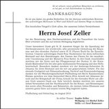 Traueranzeige Josef Zeller