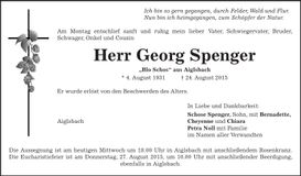 Traueranzeige Georg Spenger