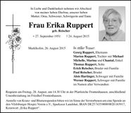 Traueranzeige Erika Ruppert