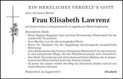 Traueranzeige Elisabeth Lawrenz