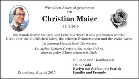 Traueranzeige Maier Christian