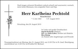 Traueranzeige Karlheinz Pechtold