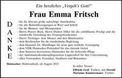 Traueranzeige Emma Fritsch