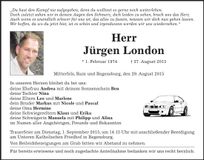 Traueranzeige Jürgen London