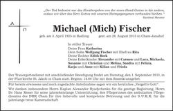 Traueranzeige Michael Fischer