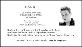 Traueranzeige Tim Edsperger