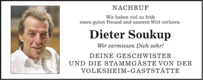 Traueranzeige Dieter Soukup