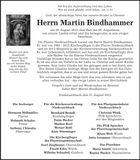 Traueranzeige Martin Bindhammer