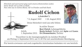 Traueranzeige Rudolf Cichon