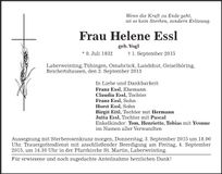 Traueranzeige Helene Essl