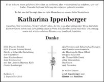 Traueranzeige Katharina Ippenberger