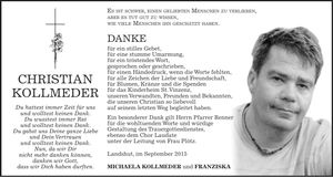 Traueranzeige Christian Kollmeder