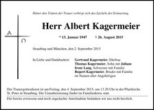 Traueranzeige Albert Kagermeier