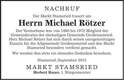 Traueranzeige Michael Rötzer