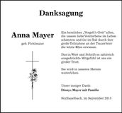Traueranzeige Anna Mayer
