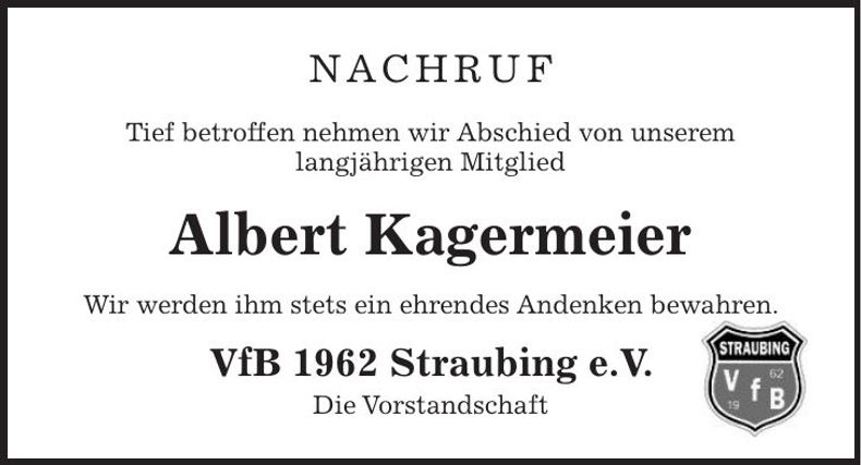 Traueranzeige Albert Kagermeier