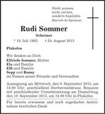 Traueranzeige Rudi Sommer