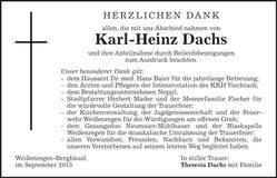 Traueranzeige Karl-Heinz Dachs