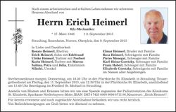 Traueranzeige Erich Heimel