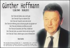 Traueranzeige Günther Hoffmann