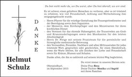 Traueranzeige Helmut Schulz
