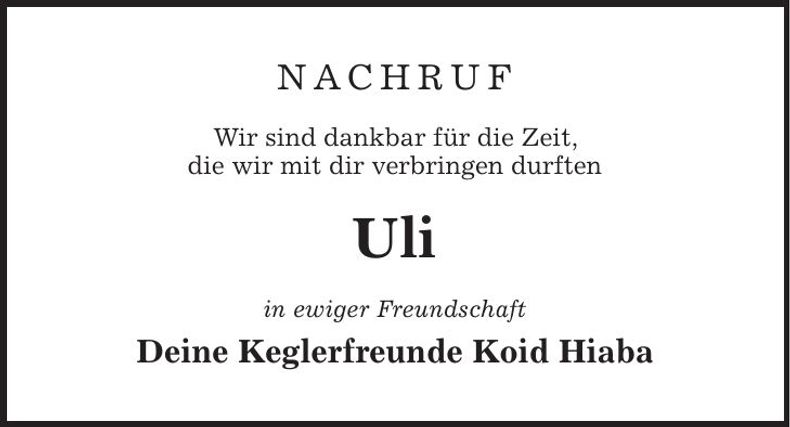 Traueranzeige Ulrike Blüml