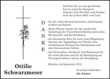 Traueranzeige Ottilie Schwarzmoser