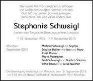 Traueranzeige Stephanie Schweigl