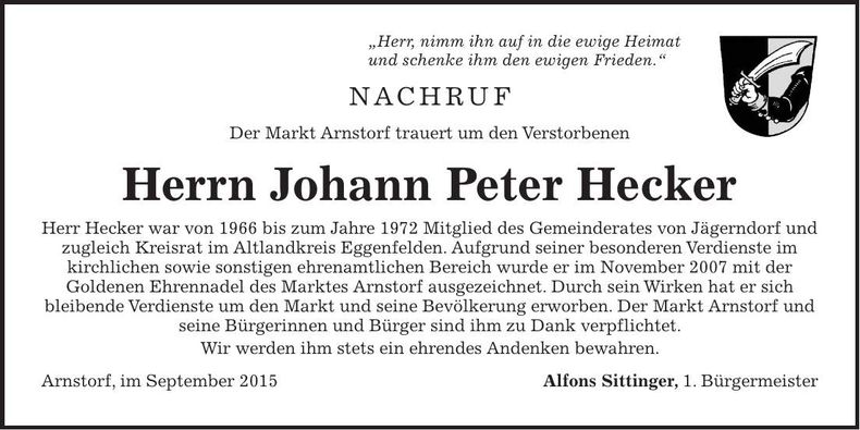 Traueranzeige Annemarie Hecker