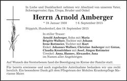 Traueranzeige Arnold Amberger