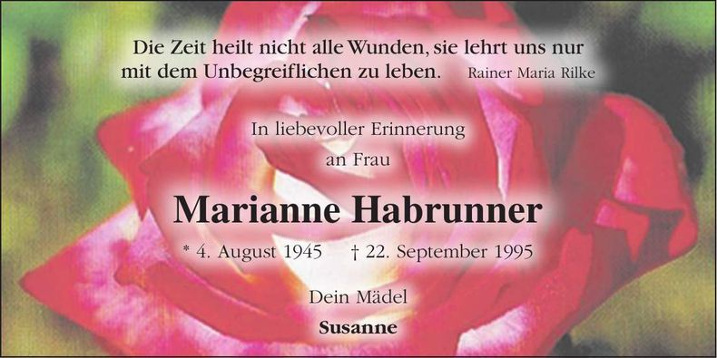 Traueranzeige Marianne Habrunner