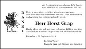 Traueranzeige Horst Grap