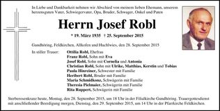 Traueranzeige Josef Robl